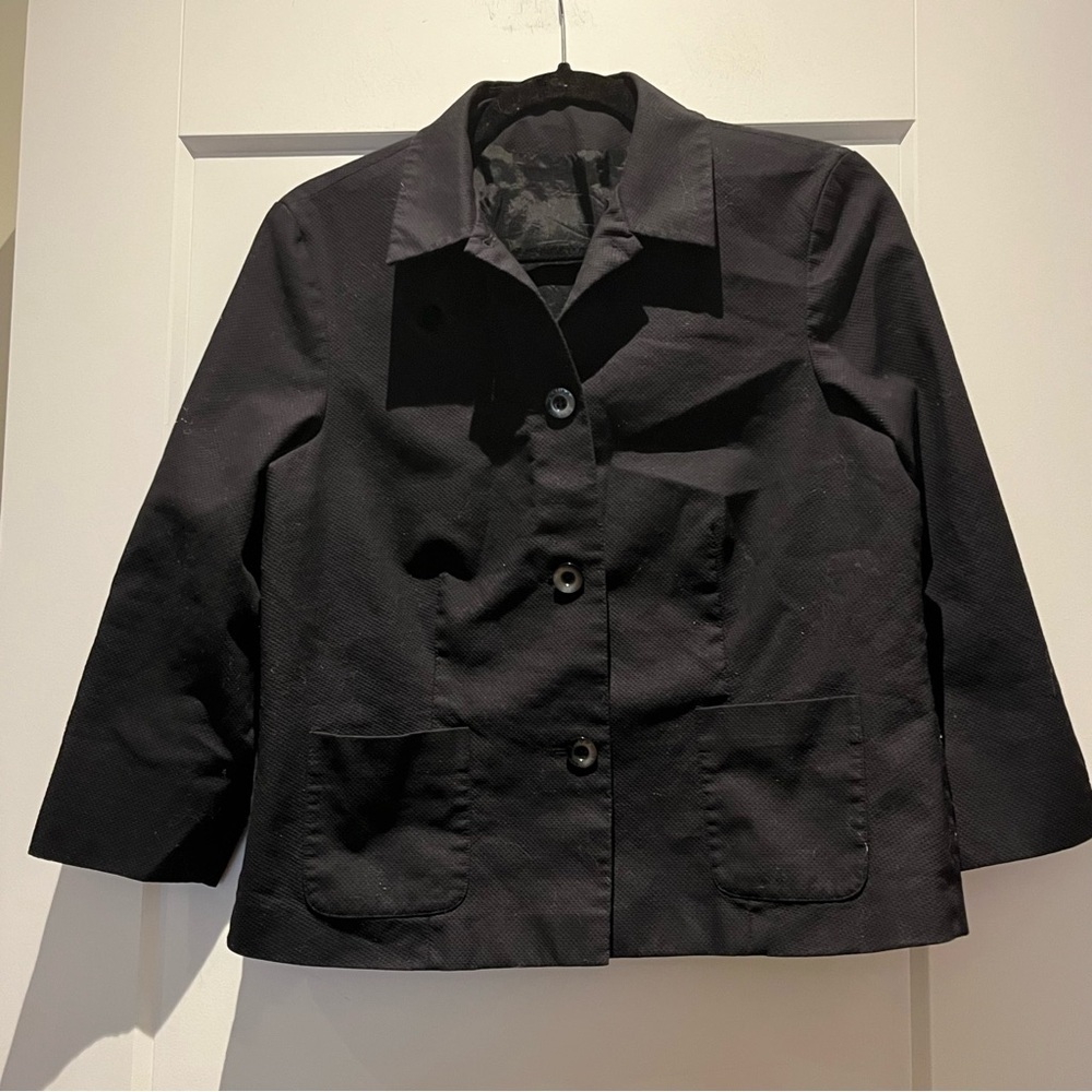 Laura Ashley 100% Cotton Poplin Boxy Oversized Relaxed Fit Cropped Jacket